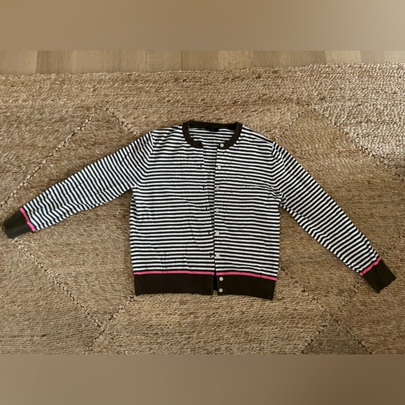 J. Crew Sweaters - J. Crew Jackie Cardigan w/ Neon Pink Tipping Size XL